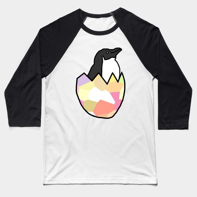 Little Penguin Hatching from Easter Egg Baseball T-Shirt by ellenhenryart